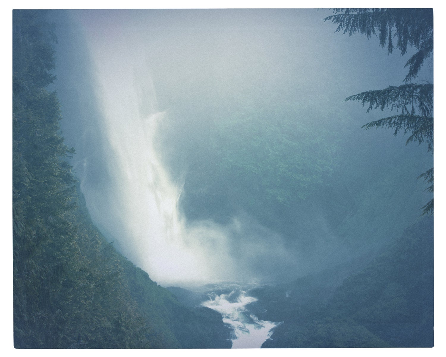 Waterfall, Painterly, Vintage, Washington State,  8 x10 Fine Art Photography Print