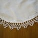 Vintage, Round, White and Ecru Tatted Edging Table Scarf, Doily