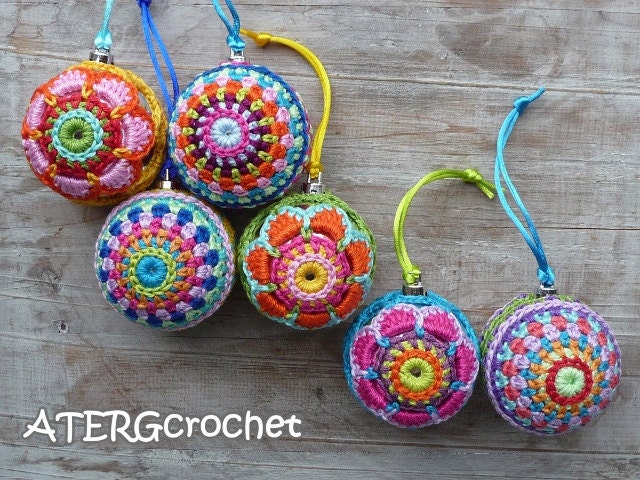 Christmas ball set by ATERGcrochet (ready to ship)