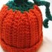 Crochet pumpkin hat.  Newborn size.  Ready to ship.  Fall hat for newborn.  Newborn photo prop.
