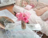 white  metal wall hanging shelf shabby chic prairie cottage chic