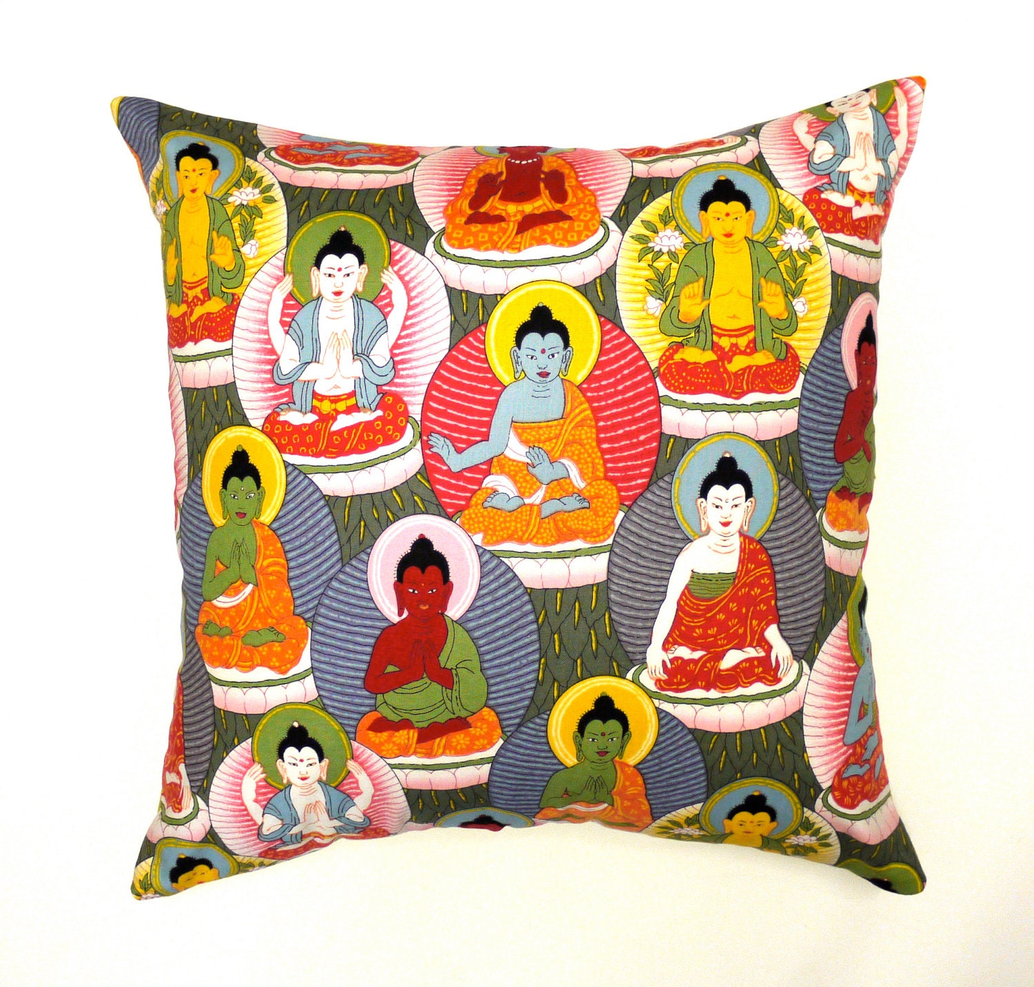 Buddha cushion buddha pillow buddhist throw by HenriettaAndMorty