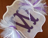Custom Personalized Elegant "Welcome (Baby's Name)" Banner Silver White Purple Baby Shower Party Decor Girl Boy