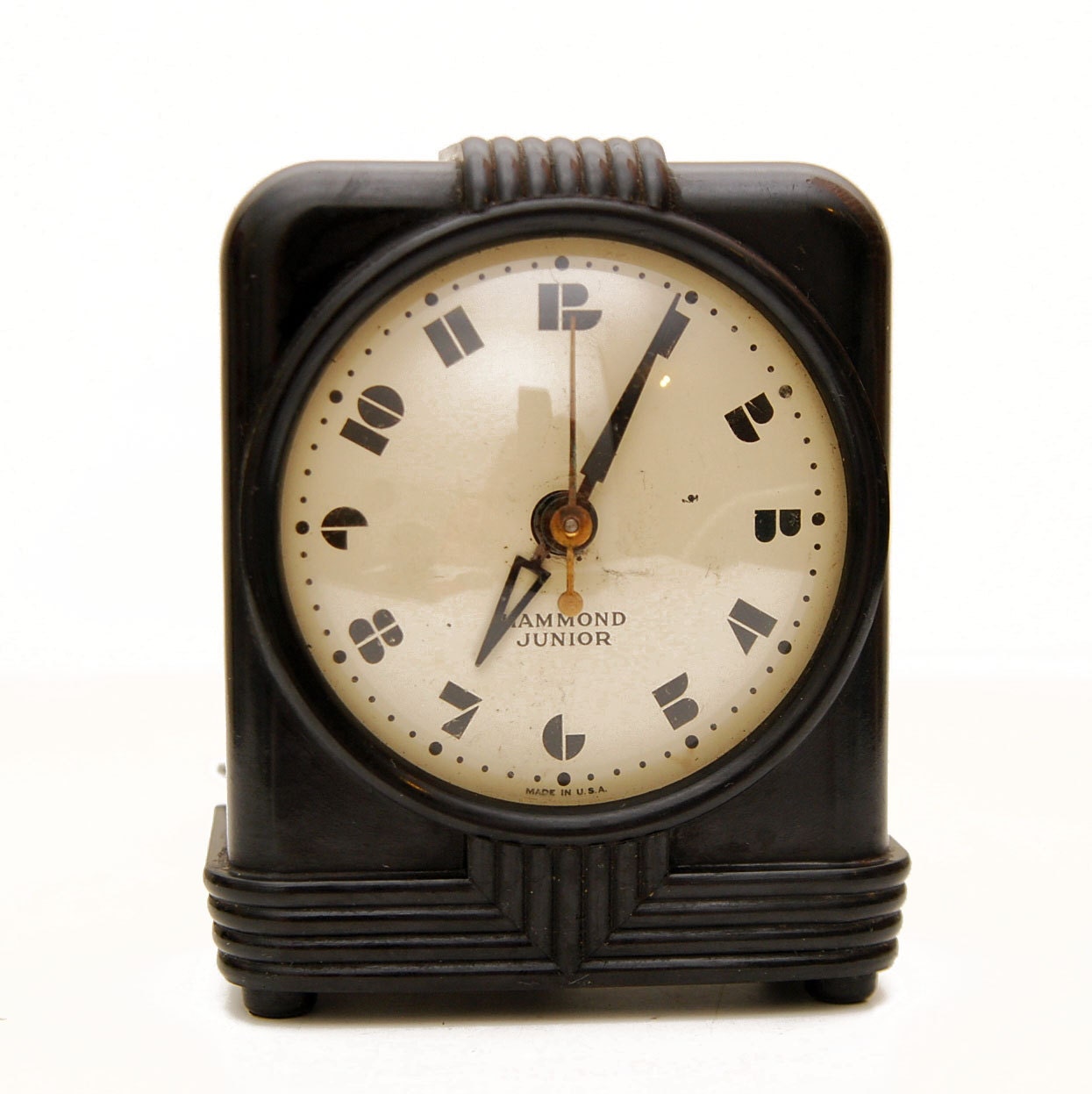 Vintage Bakelite Hammond Junior Alarm Clock, Art Deco.