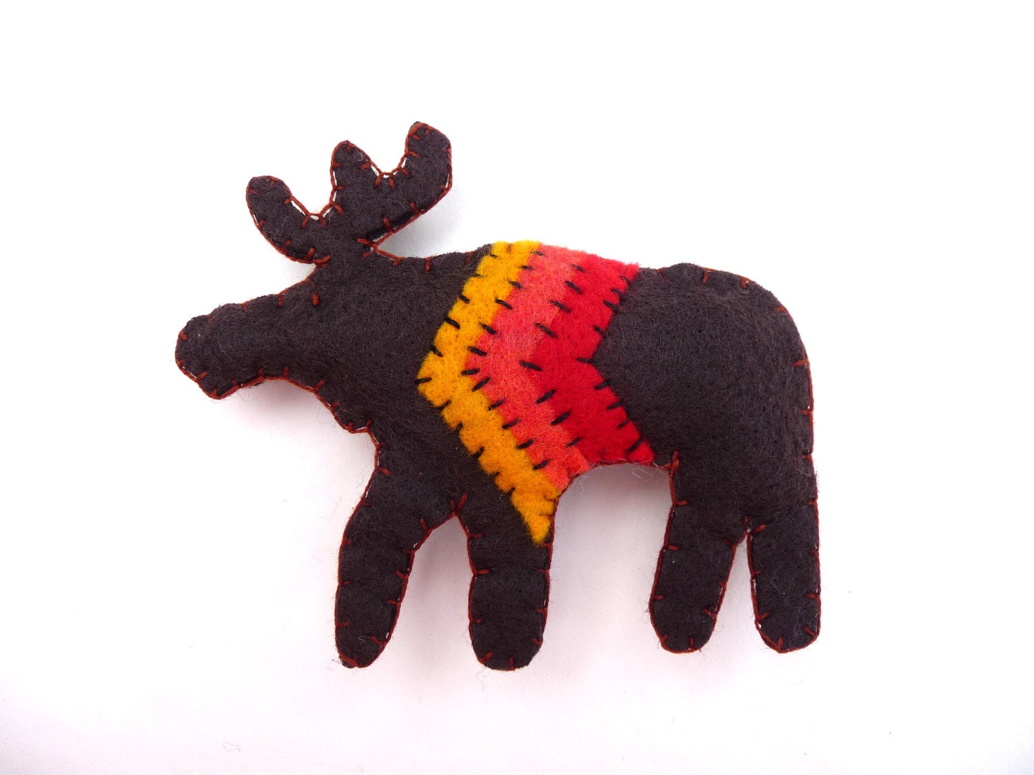 SALE Rustic moose with chevron magnet, number 74