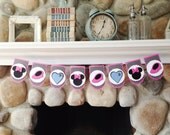 Minnie Mouse Inspired Paper Banner - Banner, Garland, Party Flag, Photo Prop, Fabric Bunting, Party Decor