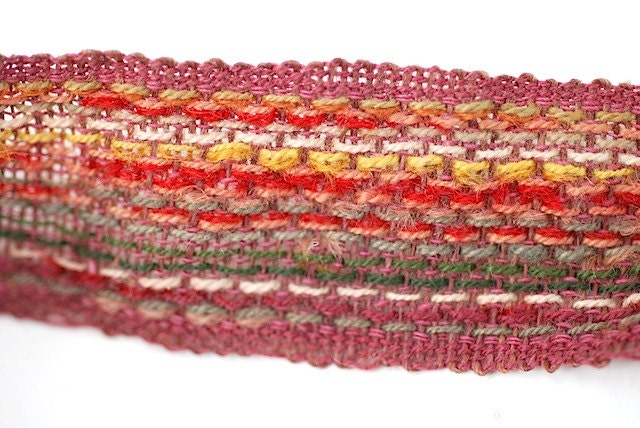 Antique Wool Trim, Mid Century, Sewing Supplies, Fall Textiles, Antique Textiles, Unique Decorative Trim, Handwoven Wool Trim,