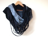 Infinity scarf - Cobweb felted wool Circle scarf - necklace / black and grey - autumn fall winter fashion - Christmas gift
