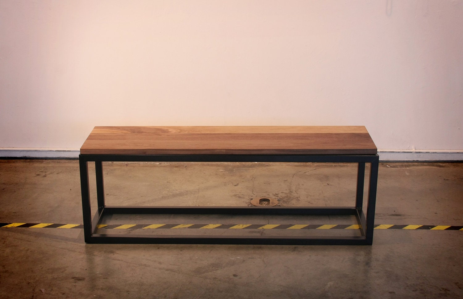Walnut & Steel Dining Bench