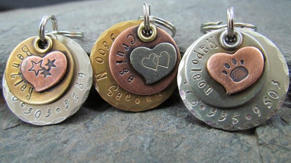 Dog Tag Pet Tag Pet Id Tag Copper By Themadstampers On Etsy