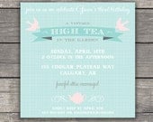 Vintage Tea Party Invitation- "High Tea in the Garden"