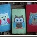 Rustic HOOT OWL trio of hand painted, barn wood sign's. Nursery, Shower gift, Turquoise blue, Lime green, Strawberry Red, Brown.