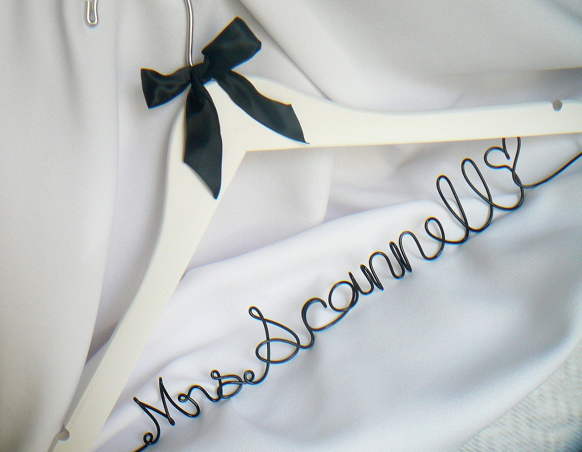 Wedding Dress Hanger, Personalized Bride Coat Hanger