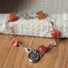 SALE - 50% off - Be Yourself - Adjustable Metal Charm Bracelet with Carnelian and Fluorite