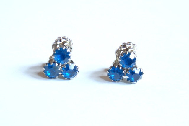 Vivid Blue Rhinestone Earrings - TheSnazzyRhino