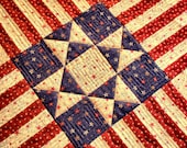 QUILTS PATRIOTIC AMERICANA Octagon shaped, Red White and Blue - AuntiJoJos