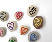 Valentine's day, Time to Give Your Love, Beach Pebbles with Magnets, Heart, Unique Gifts for Family and Friends, Sea Stones, Rocks