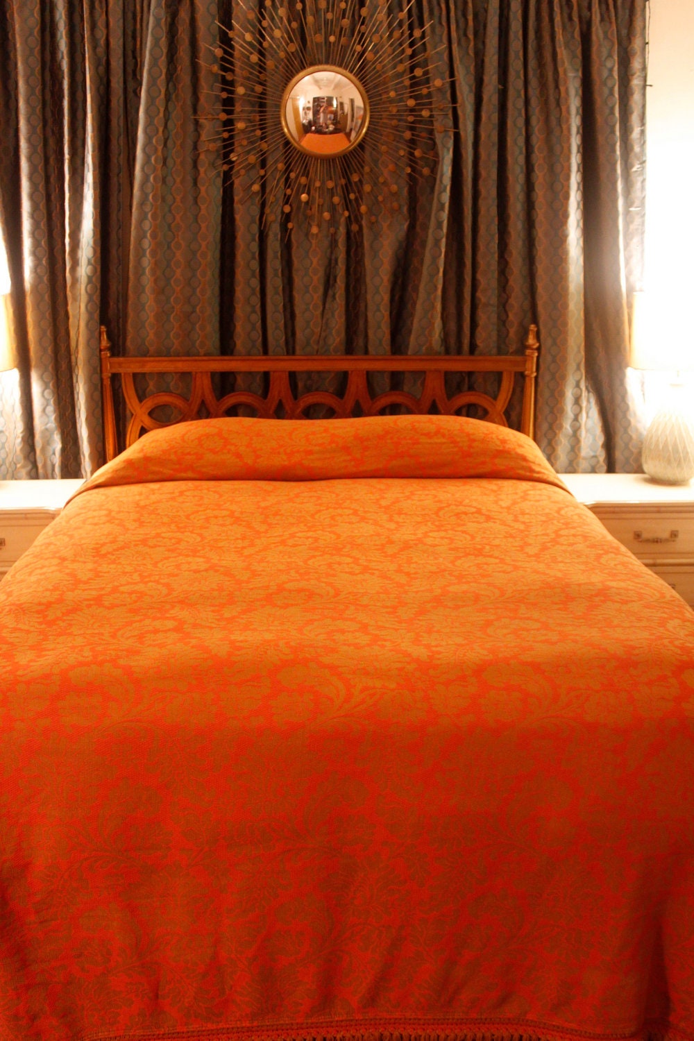 Beautiful Tapestry Fringed Bedspread Fit for a King or Queen