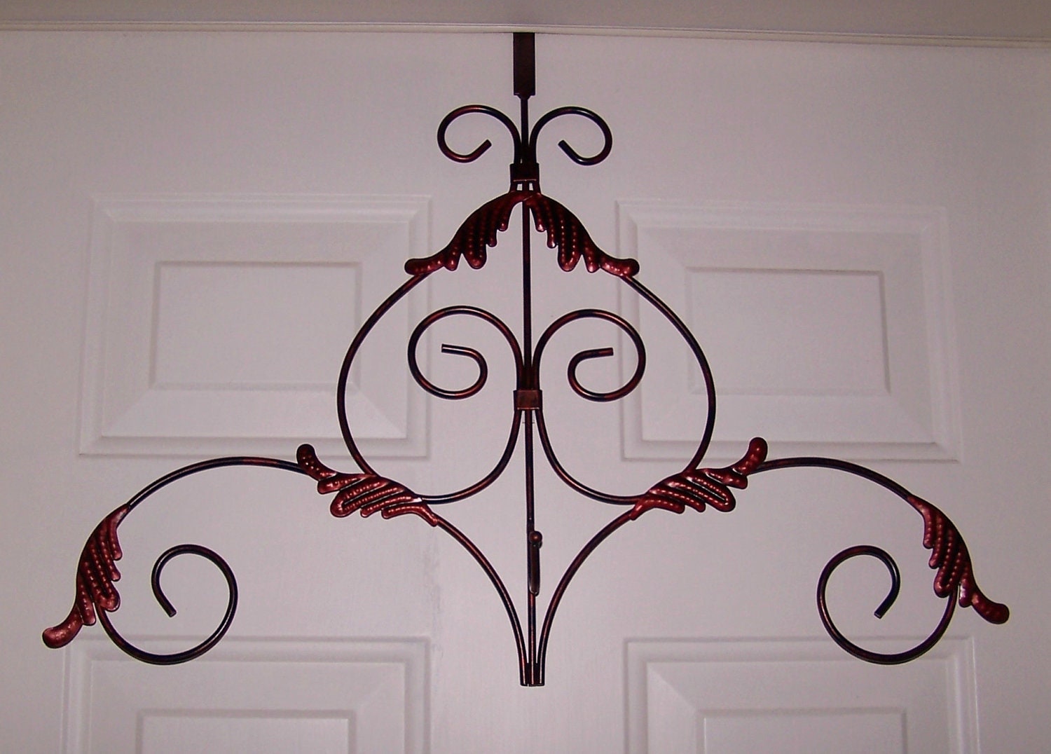 Front Door Wreath-CUSTOM ANTIQUED SCROLL Door Wreath Hanger-Primitives Country Decor-Rustic Home Decor-Country Home Decor-Primitive Decor