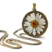 Real flower necklace wild chamomile - handmade resin jewelry - Matricaria inodora