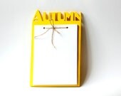 Yellow wooden board for notes-Autumn-Woodworking-Plywood -Pad-Notebook - Christmas gift - Home decor - Wall hanging - Housewarming gift
