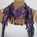 Woman Cotton Scarf in Purple Green Pink Paisley Scarf Summer Fashion