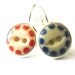 BOISE STATE antique button earrings, 1800s buttons. Go BRONCOS