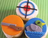 Duck Hunting Cupcake Toppers for grooms cake or manly birthday gun target Camo Il_170x135