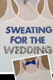 Sweating for the Wedding in Blue Work-out Tank Top