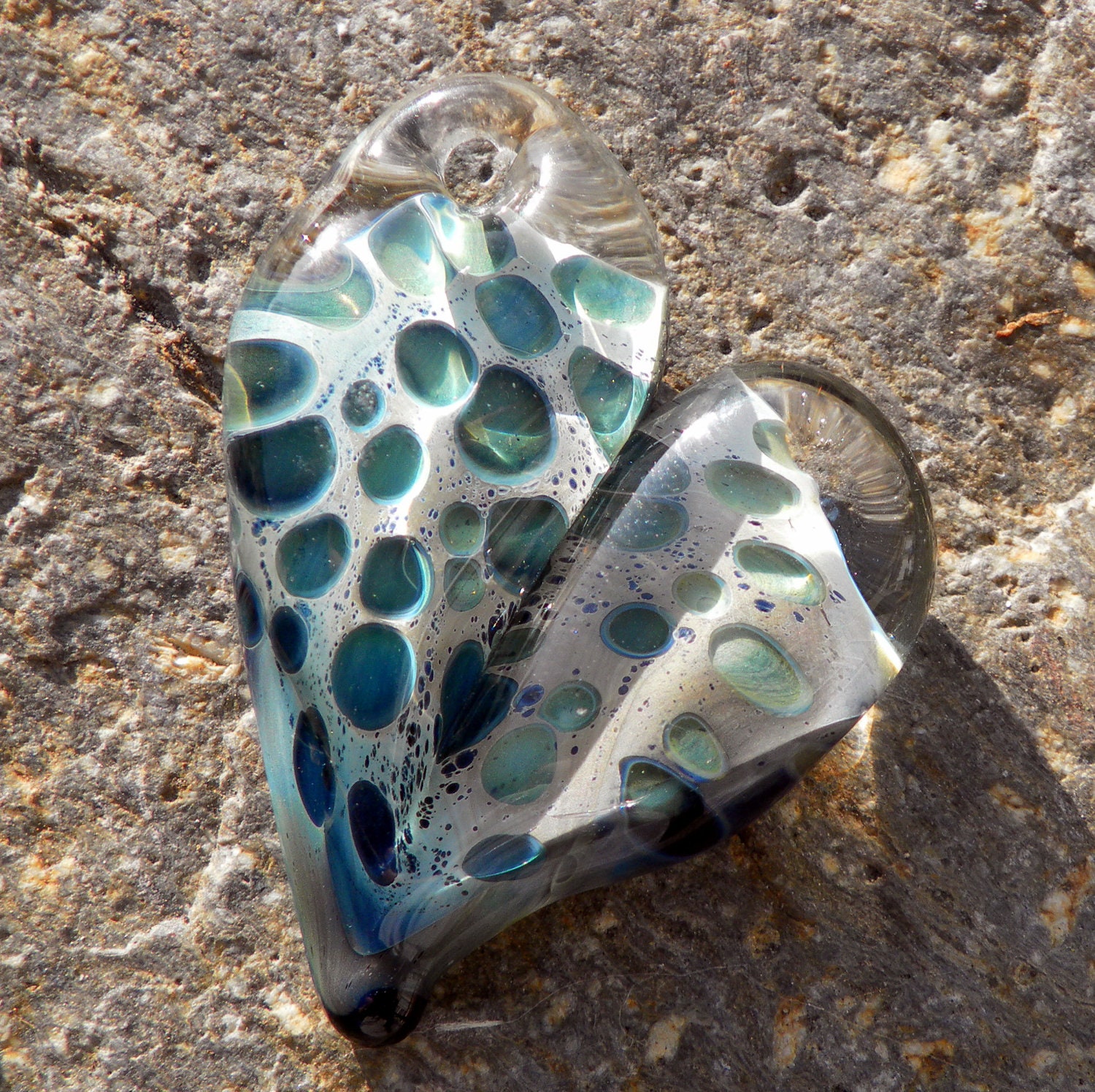 Glass Heart Pendant Neckl...