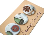 Ceramic Buttons, sewing and button chintz, shabby chic, cottage style, porcelain