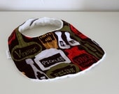 Baby Bib, Condiment Bib, Minky & Snap Closure