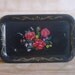 SALE - Vintage Metal Toleware Tray w/ Red Painted Roses