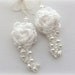Crochet Earrings - White Earrings - Dangle Earrings - Roses