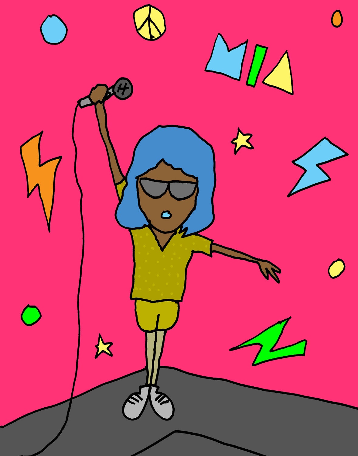 M.I.A. POSTER - limited edition - Glossy 11 x 14 poster of original pop art print