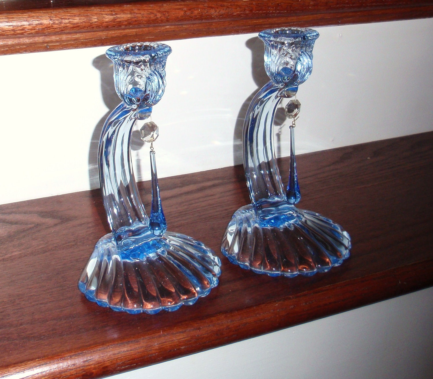 Two Cambridge Depression Glass Caprice Moonlight By Glasspalace 0643