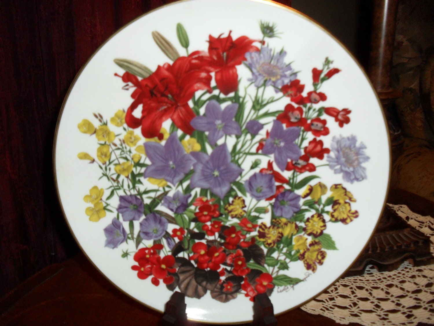 Flowers of the Year July Collector Plate