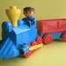 Vintage Lego Duplo locamotive train set with driver, 7 pieces in all, vintage toys, made in USA