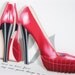 Pop up red shoes birthday card red platform shoes