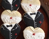 Wedding dress & tuxedo cookie favors