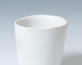 White Handmade Porcelain Cup, tumbler, simple ceramic cup wide - pottery ceramic tumbler - ready to ship