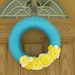 Sunny Side of Spring -Easter Wreath-Spring Decor- 12 inch Aqua Blue Yarn Felt Flower Spring Wreath