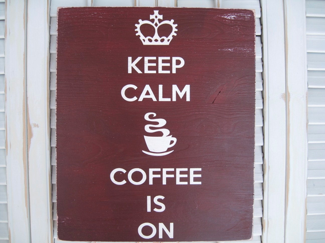 Keep Calm Coffee is On Word Art Sign