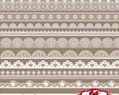 Lace Borders - Digital Clipart / Scrapbooking - card design, invitations, paper crafts, web design - INSTANT DOWNLOAD