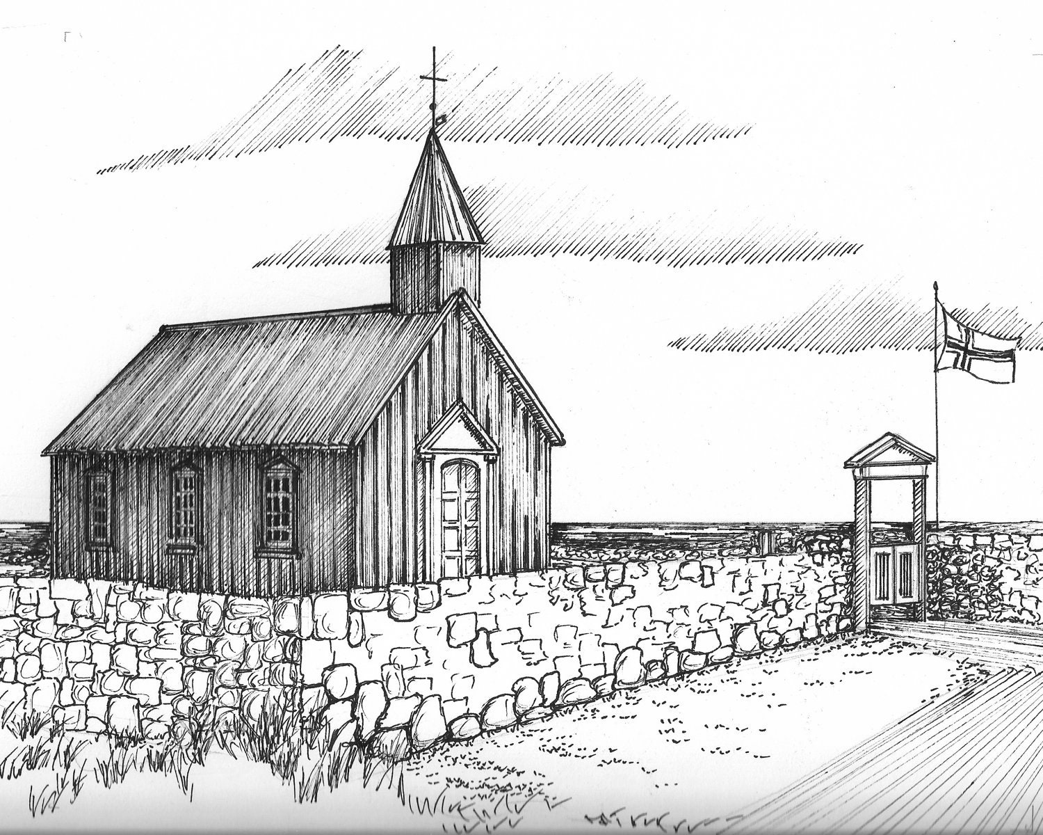 Wedding Venue Portrait, Custom Drawing for Invitaions and Notecards