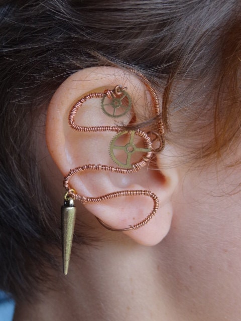 Steampunk ear cuff