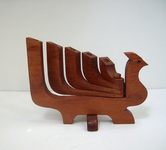 Mid Century Danish Modern Style Peacock Candle Holder