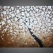 Abstract Acrylic Painting large Canvas Tree Landscape Textured Brown Sienna Beige Creme White 3D Art Deco FREE SHIPPING 48 x 24