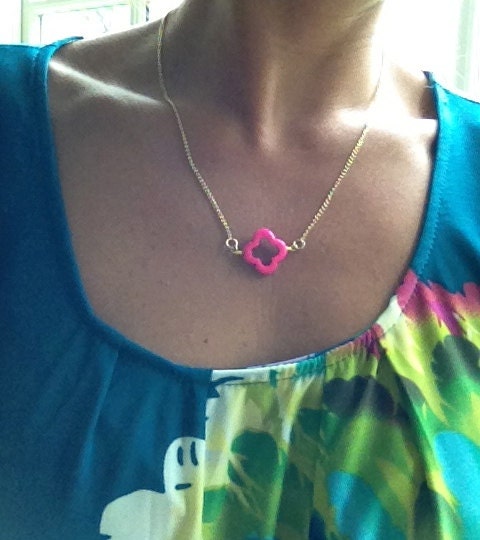 The Delicates - Simple, modern gold filled chain anchored with howlite clover