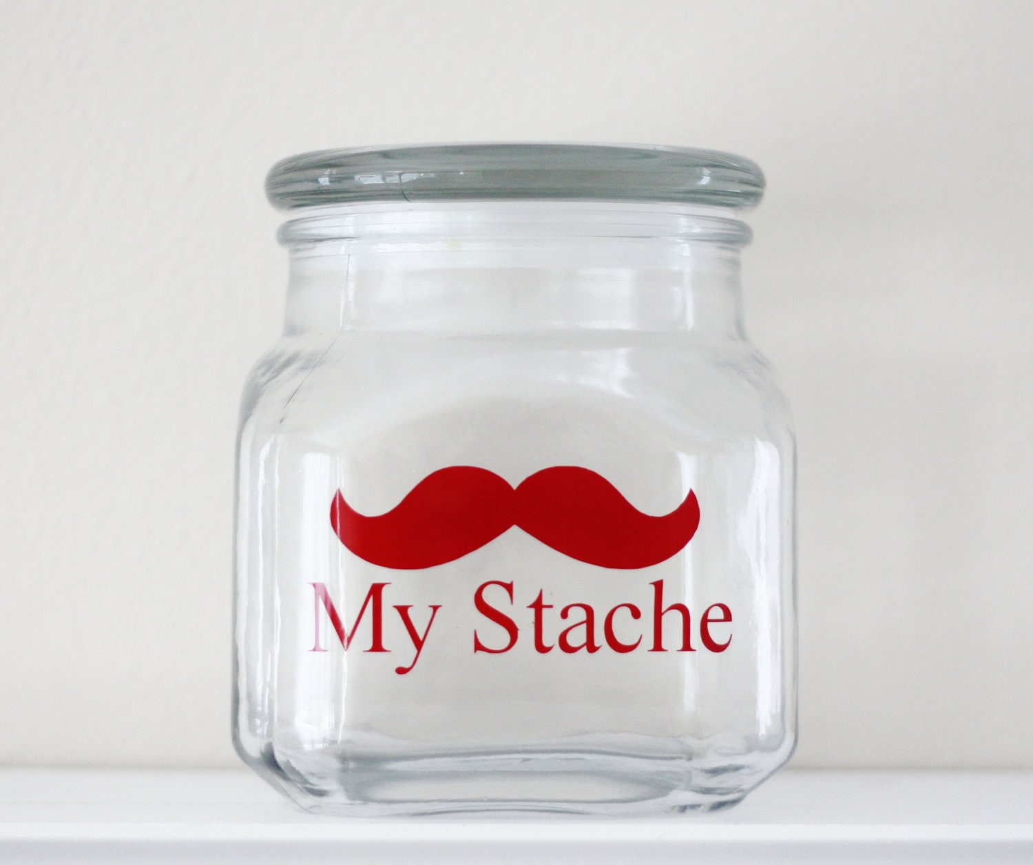 My Stache - MINI - Mustache Money Jar - RED